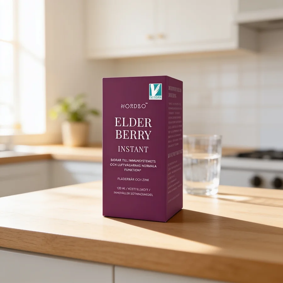 Nordbo Elderberry Instant 120 ml i et hverdagsmiljø