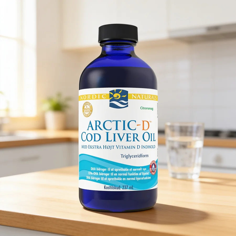 Nordic Naturals Torskelevertran + D (citrus) i et hverdagsmiljø