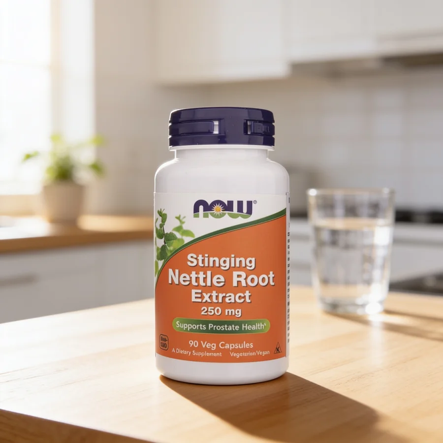 Now Foods Stinging Nettle Root Extract 250 mg i et hverdagsmiljø