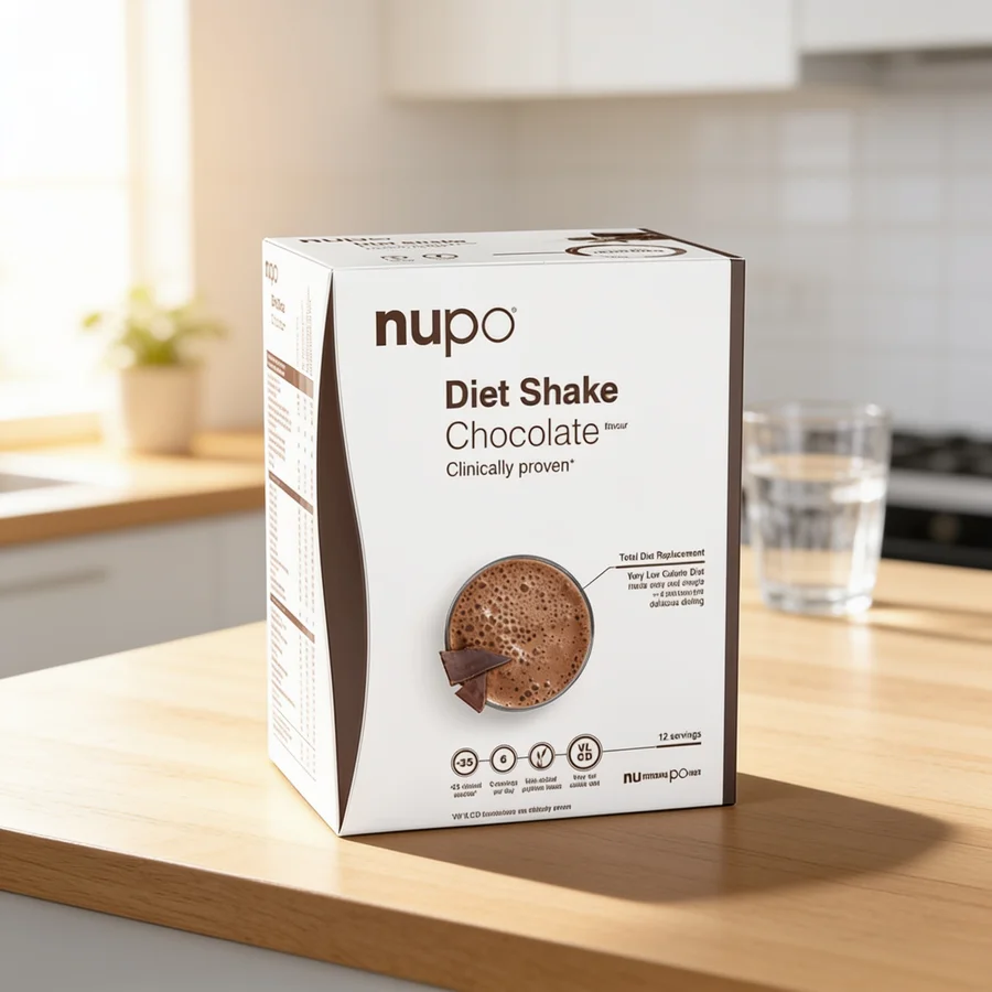 Nupo Diet Shake Chocolate 384 g i et hverdagsmiljø