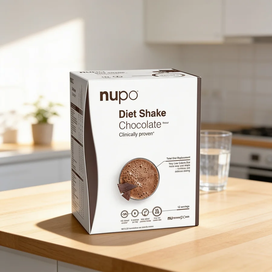 Nupo Diet Shake Chocolate i et hverdagsmiljø