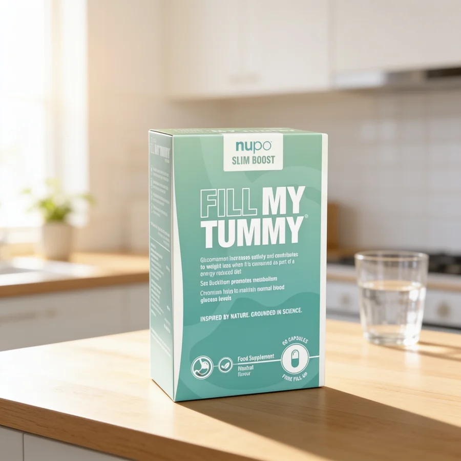 Nupo Slim Boost Fill My Tummy i et hverdagsmiljø