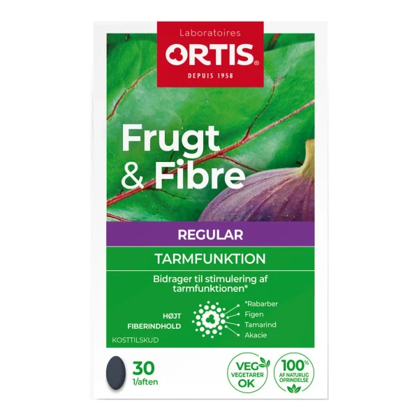 Ortis Frugt & Fibre 30 tabletter