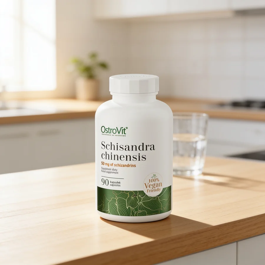 OstroVit Schisandra Chinensis 500 mg (10 % schisandriner) i et hverdagsmiljø