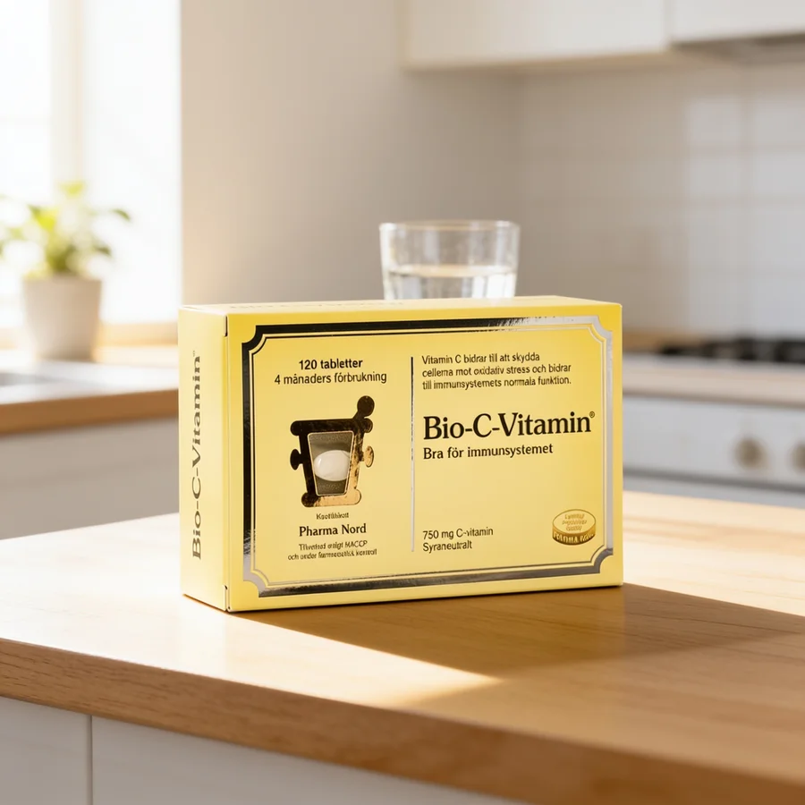 Pharma Nord Bio-C-Vitamin 750 mg i et hverdagsmiljø