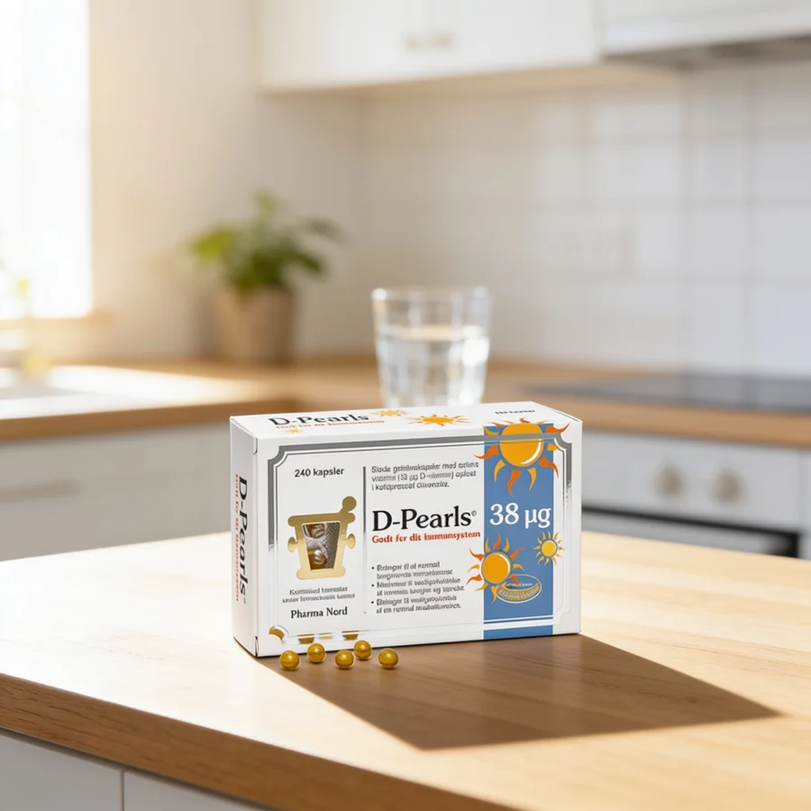 Pharma Nord D-Pearls 38 µg i et hverdagsmiljø