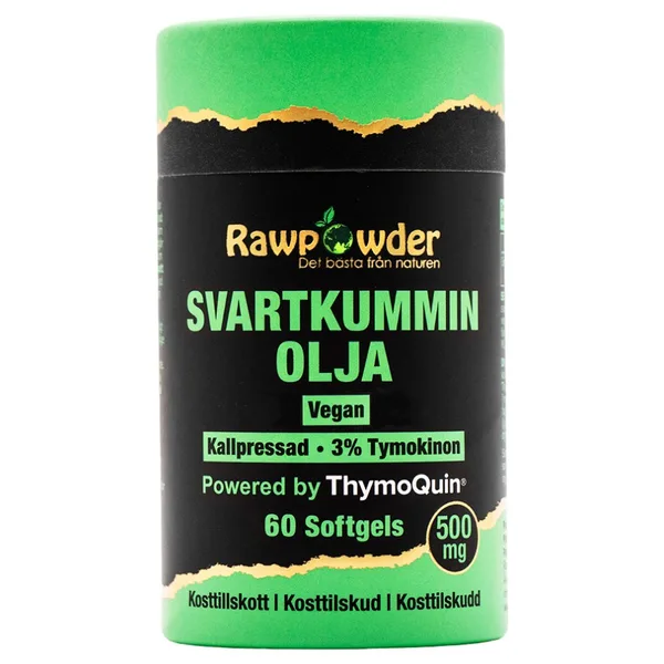 RawPowder Sortkommenolie 500 mg