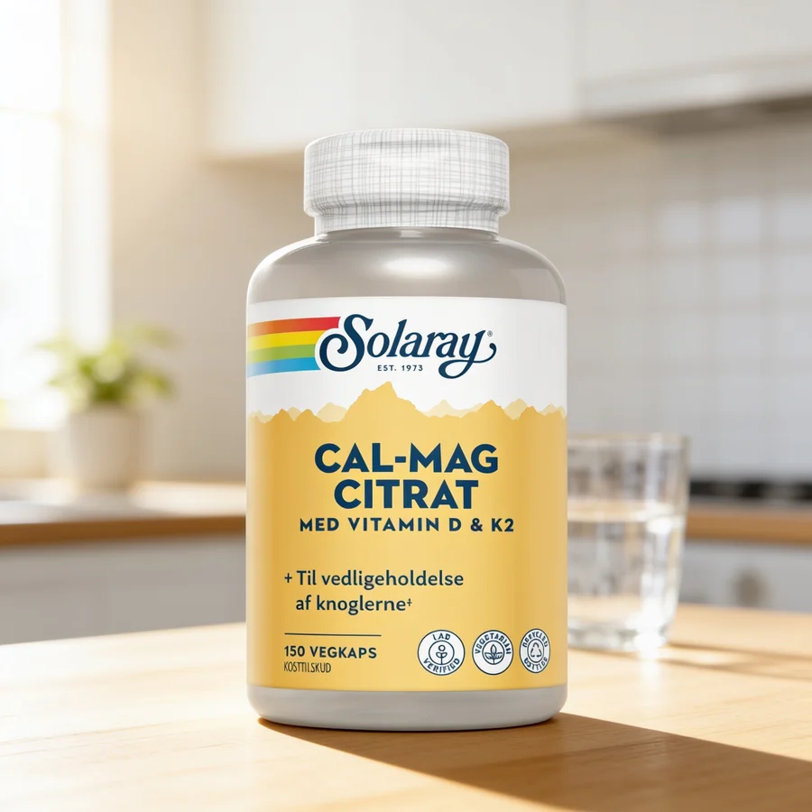Cal-Mag Citrat med vitamin D og K2 i et hverdagsmiljø