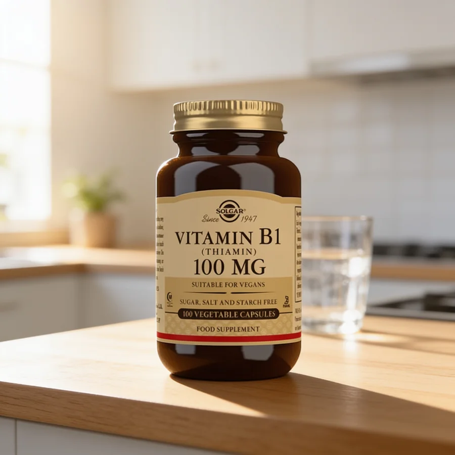 Solgar B1-vitamin 100 mg (Thiamin) i et hverdagsmiljø