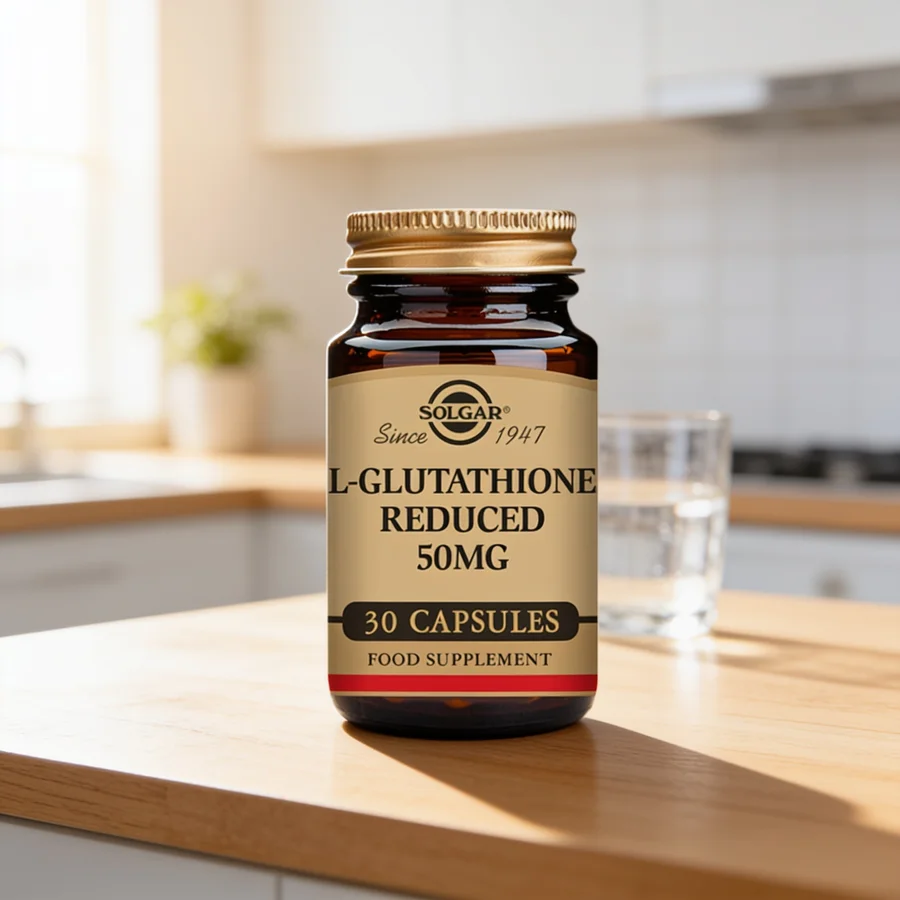 Solgar L-Glutathione 50 mg i et hverdagsmiljø