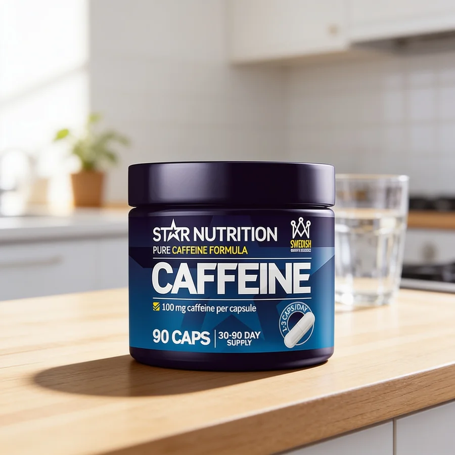 Koffeintabletter 100 mg i et hverdagsmiljø