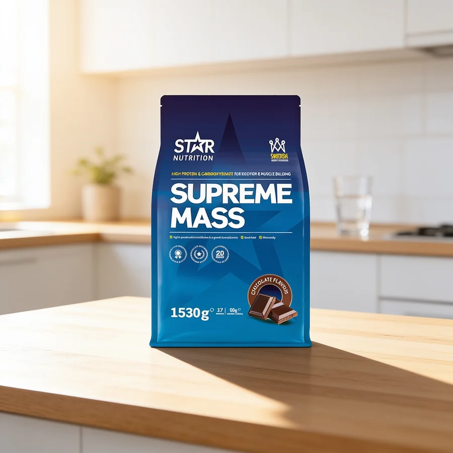 Star Nutrition Supreme Mass 1,53 kg i et hverdagsmiljø
