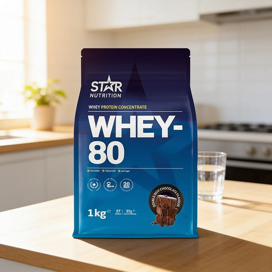 Star Nutrition Whey-80 i et hverdagsmiljø