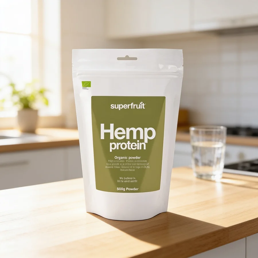 Superfruit Hamp Proteinpulver Ø i et hverdagsmiljø