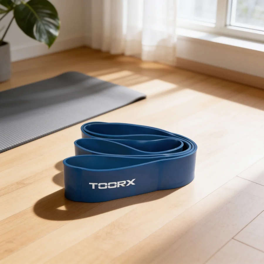 Toorx Powerband Træningselastik (Ekstra Ekstra Hård) i et hverdagsmiljø