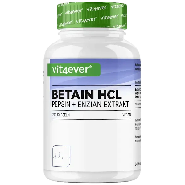 Vit4ever Betain HCL + Pepsin & Ensian