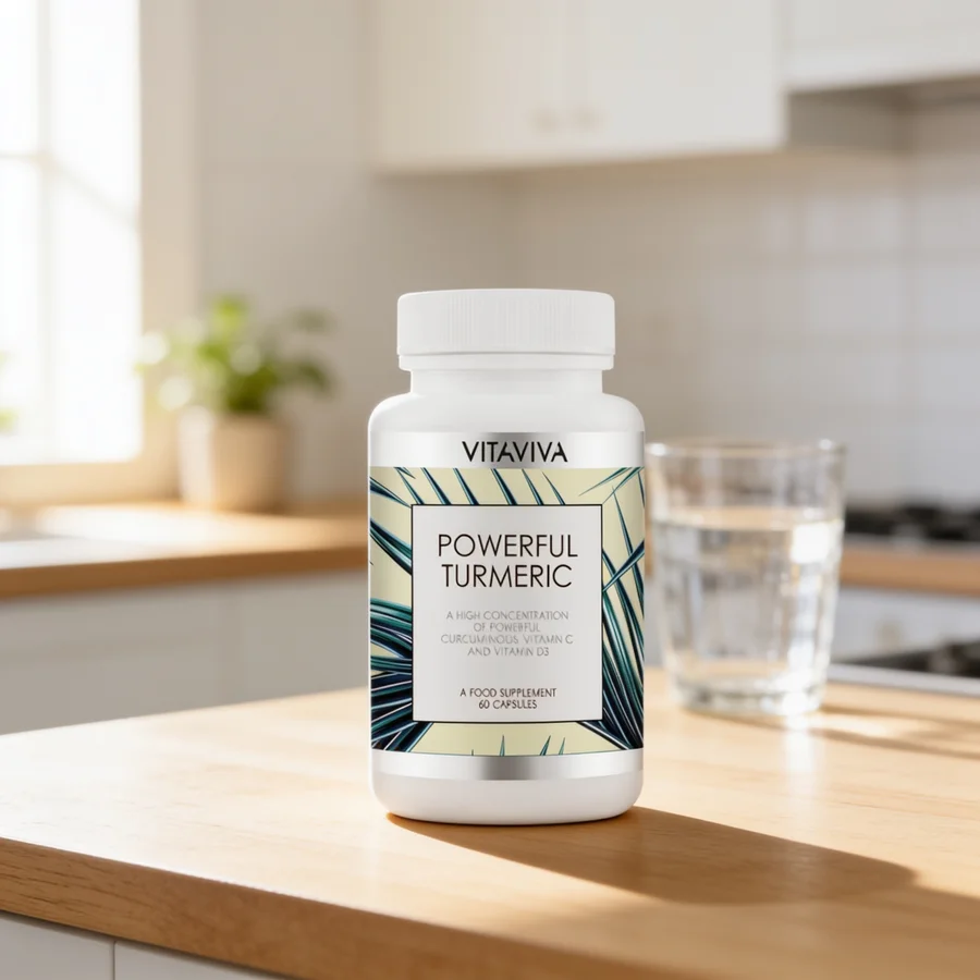 VITAVIVA Gurkemeje med Curcumin NovaSOL i et hverdagsmiljø