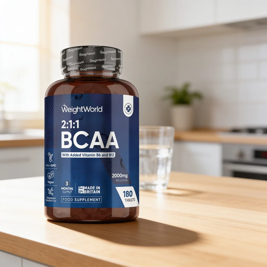 WeightWorld BCAA med B6 og B12 i et hverdagsmiljø