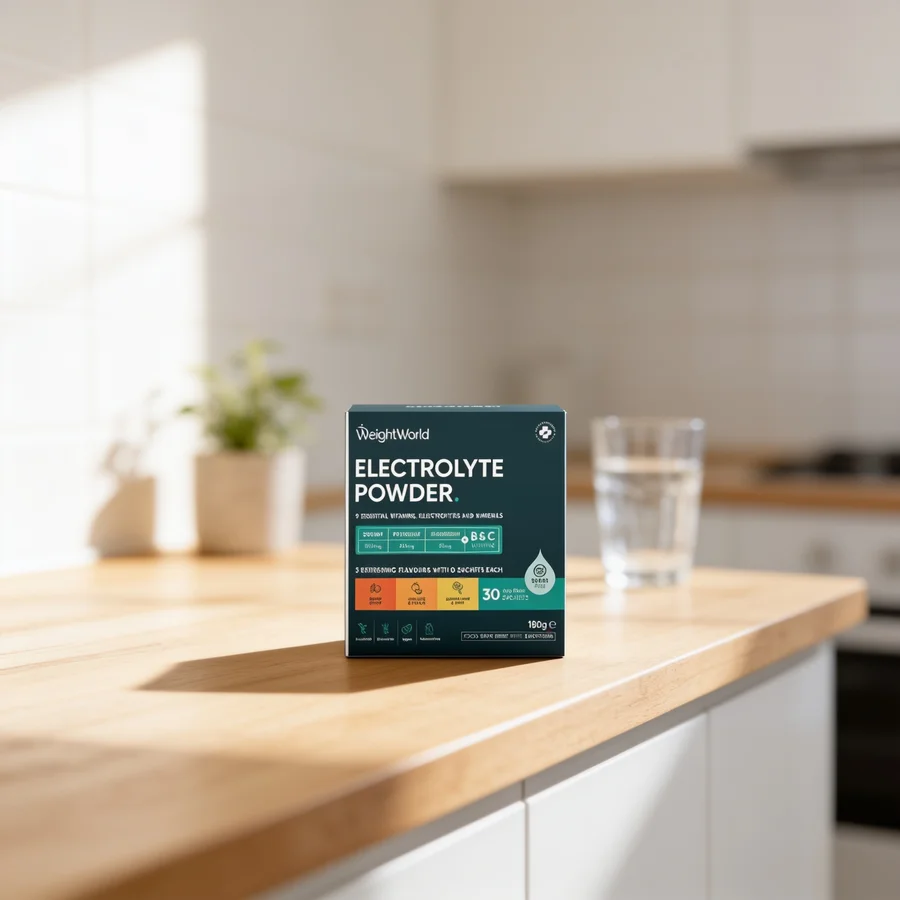 WeightWorld Elektrolytpulver i et hverdagsmiljø