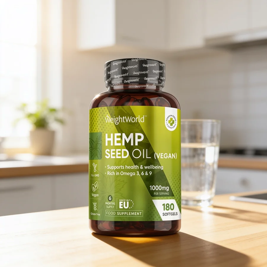 WeightWorld Hampefrøolie 1000 mg i et hverdagsmiljø