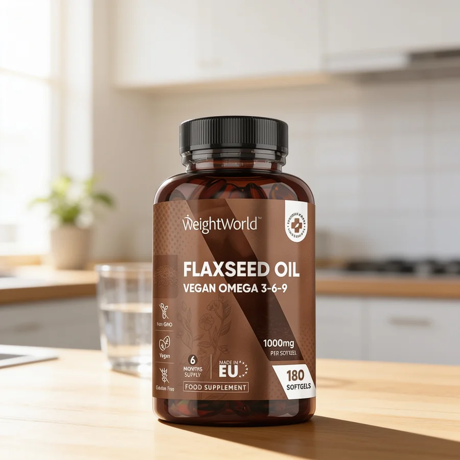 WeightWorld Hørfrøolie Kapsler 1000 mg i et hverdagsmiljø