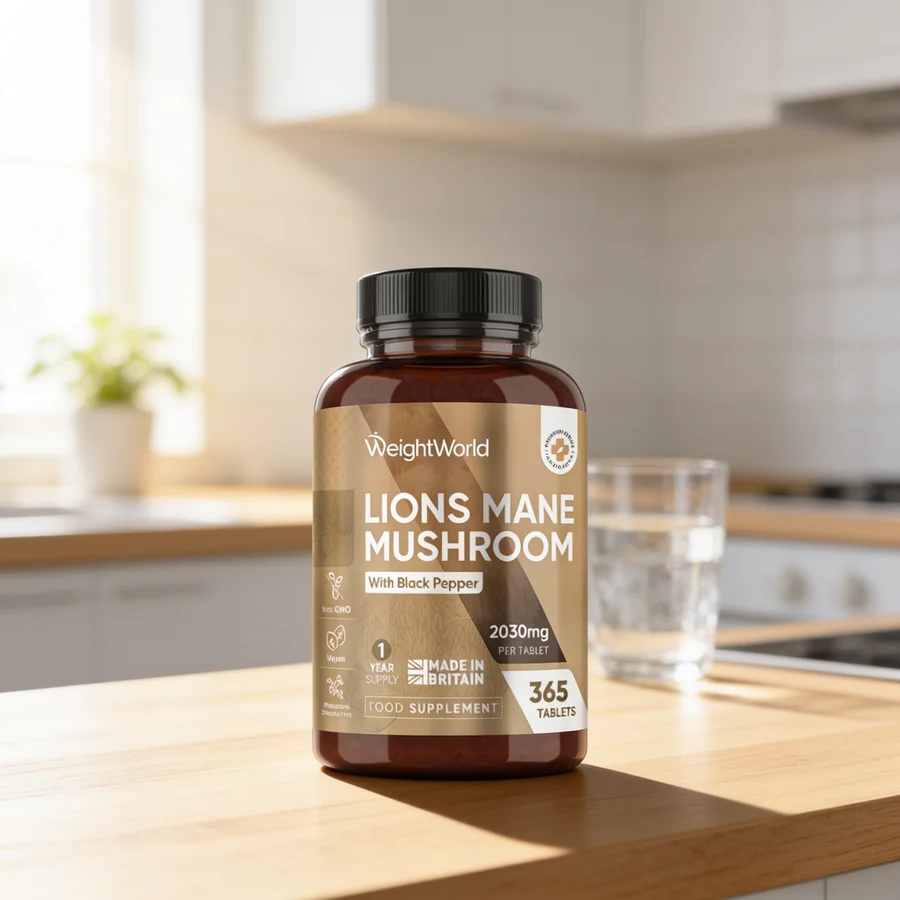 WeightWorld Lions Mane 2030 mg i et hverdagsmiljø