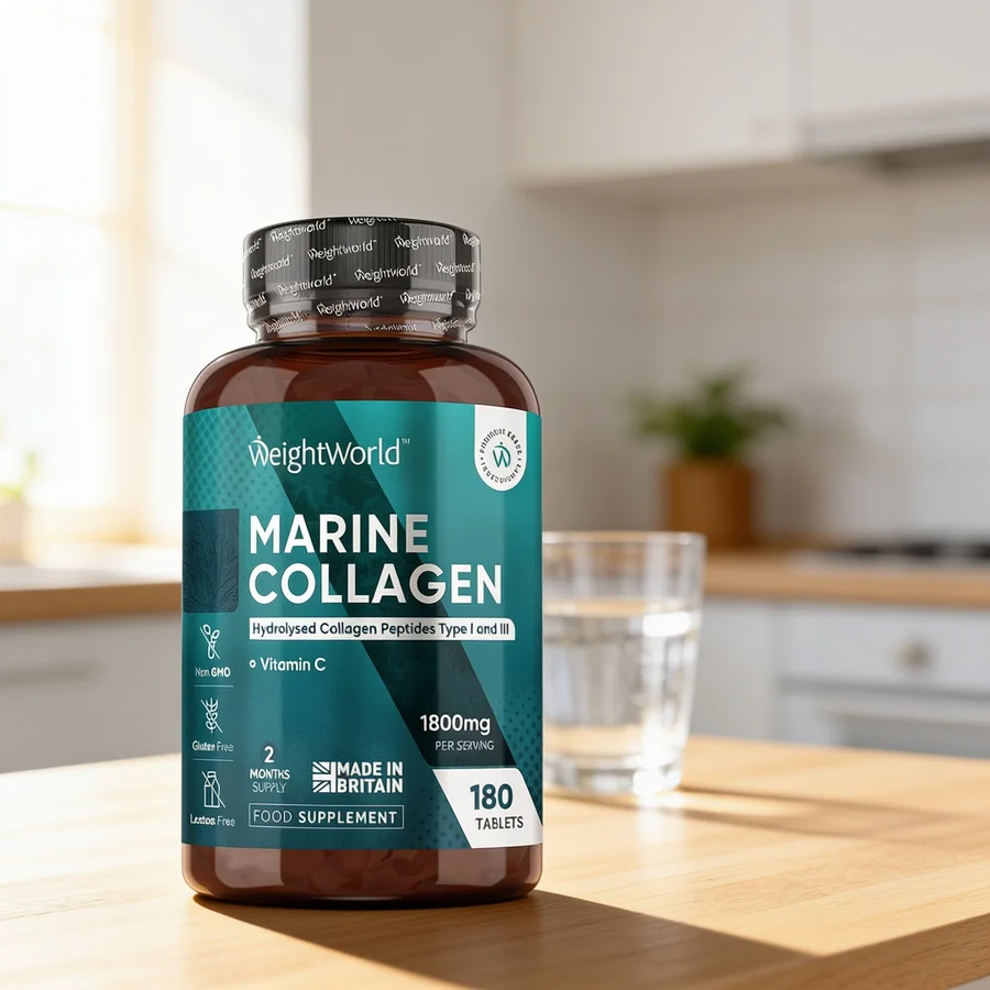 WeightWorld Marine Kollagen + C-vitamin i et hverdagsmiljø
