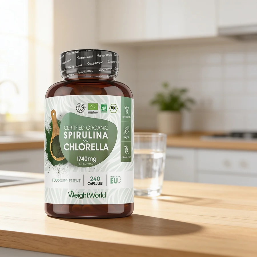 WeightWorld Øko Spirulina & Chlorella i et hverdagsmiljø